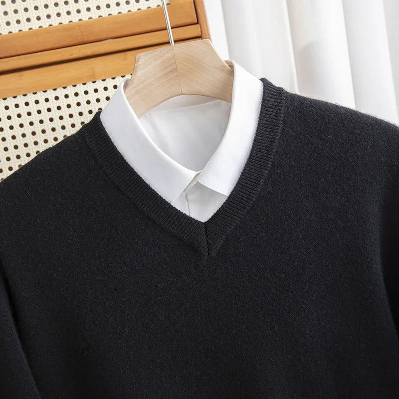 Noah | Warmer Kaschmirpullover mit V-Ausschnitt